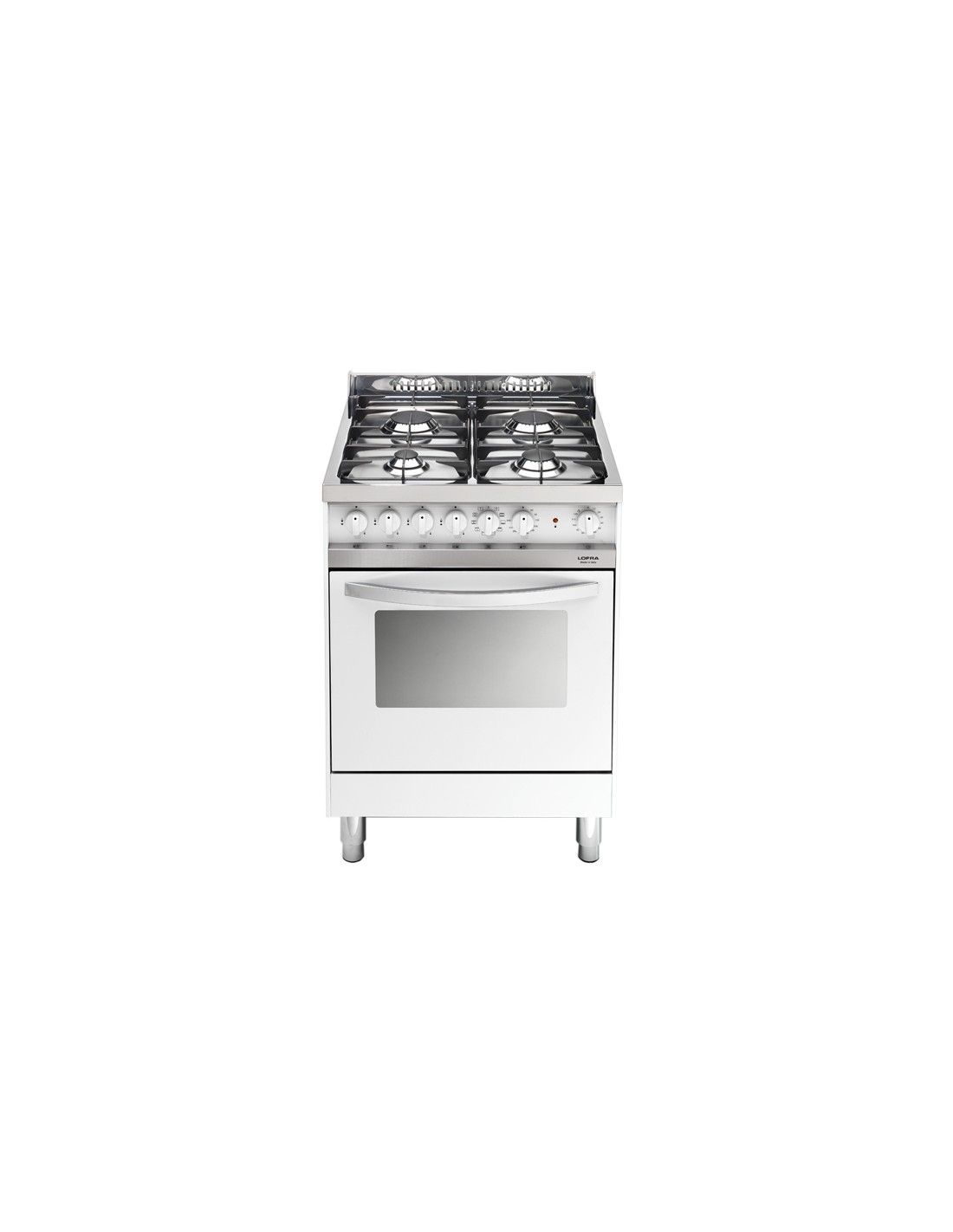 Lofra MB66MF Cucina Gas 4 Fornelli con Forno Elettrico da 60 cm Bianco