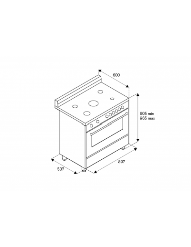 Cucina Gas  Elettrica - Bertazzoni La Germania Americana AMN905MFESVIT  cucina Piano cottura Gas Rosso, Acciaio inossidabile A