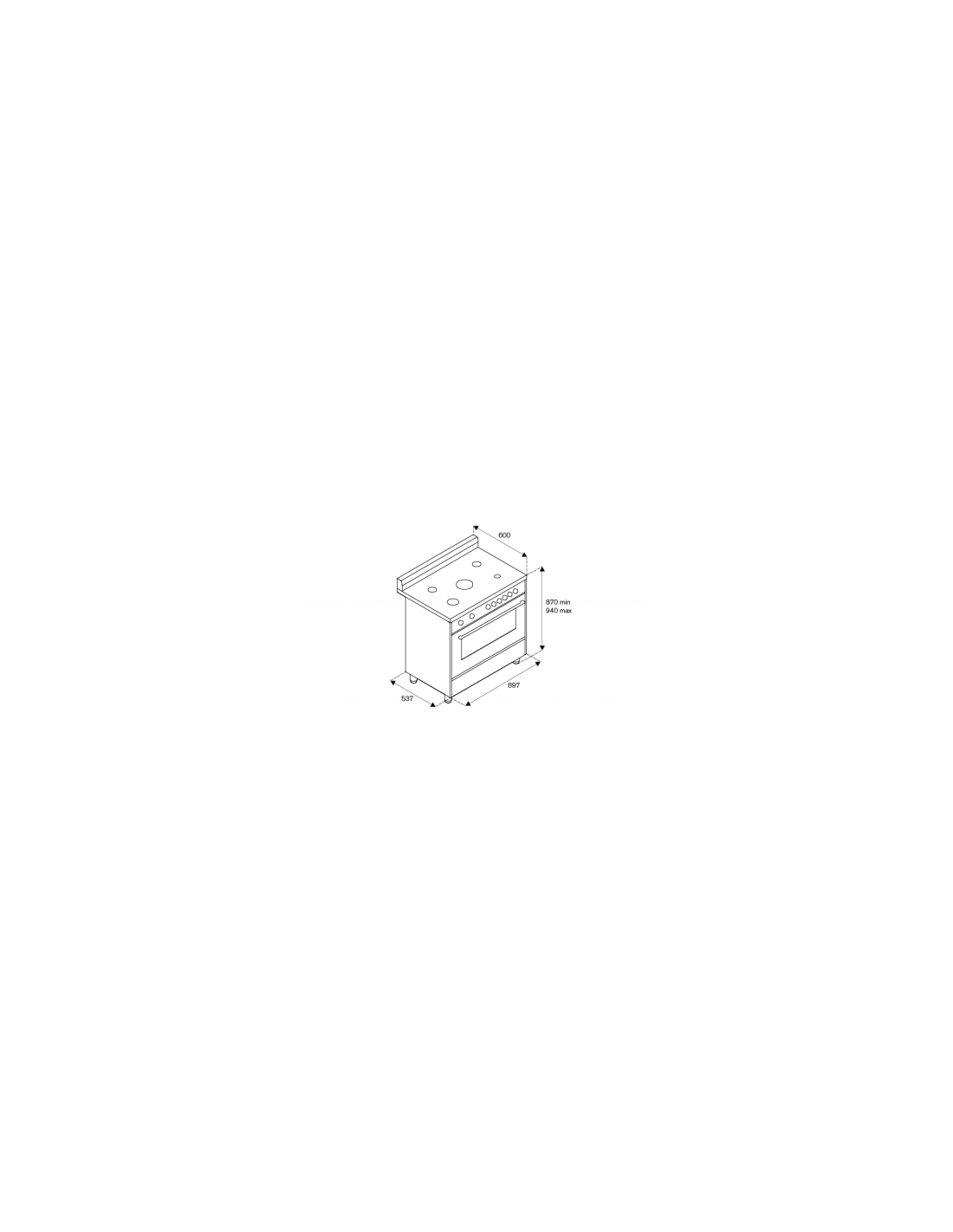 Cucina gas 5 fuochi AMERICANA Nero classe A (2021) AMN965ENEV