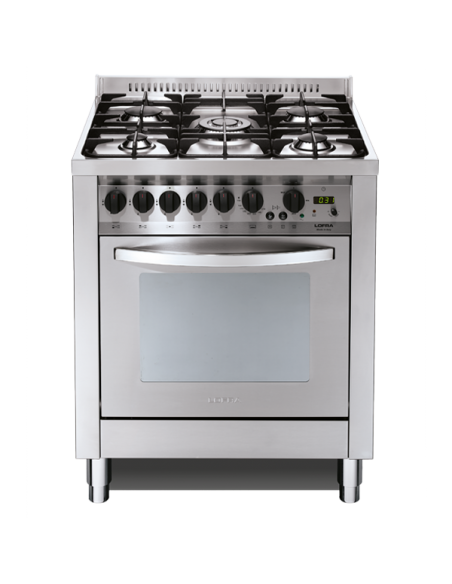 Lofra P76MF/C Cucina Gas 5 Fornelli con Forno Elettrico da 70 cm Acciaio  inossidabile