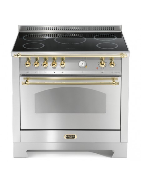 Lofra Dolcevita RNMG96MFT/CI Cucina Gas 5 Fornelli con Forno Elettrico da  90 cm Nero, Acciaio inossidabile