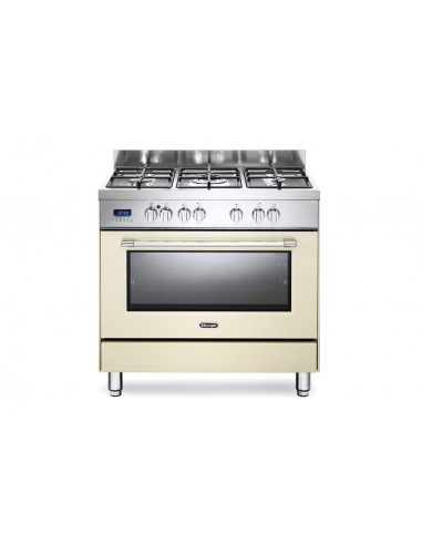 Delonghi PRO 96 MC ED Cucina Gas 5 Fornelli con Forno Elettrico da 90 cm  Crema, Acciaio inossidabile