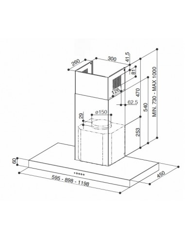 FABER STILO SMART X A90 325.0615.635 Cappa Parete 90 cm - Aspirante - 435  m³/h - Classe D - Acciaio Inox - Cappe a parete 90 cm - Cappe design -  Elettrodomestici da Incasso