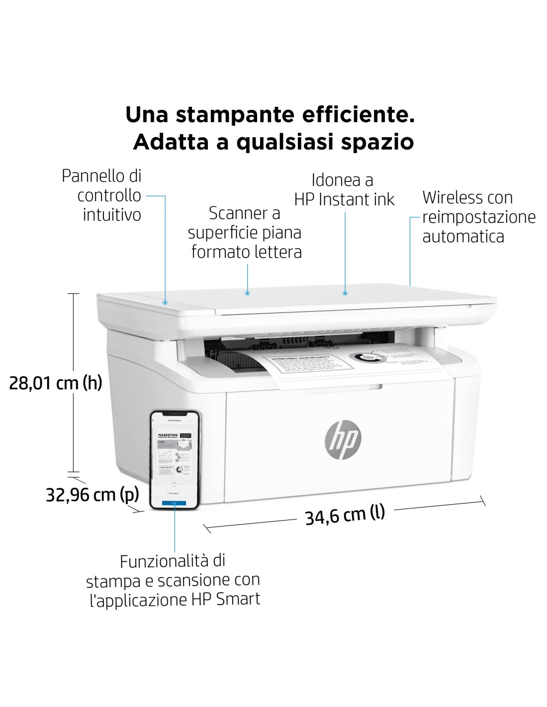 STAMPANTE MULTIFUNZIONE LASER NERO 7MD72F LaserJet M140w WiFi 20 ppm