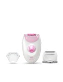 Braun 3270 Legs & Body SILK Epilatore AC 20 pinzette 2 velocità Bianco, Rosa