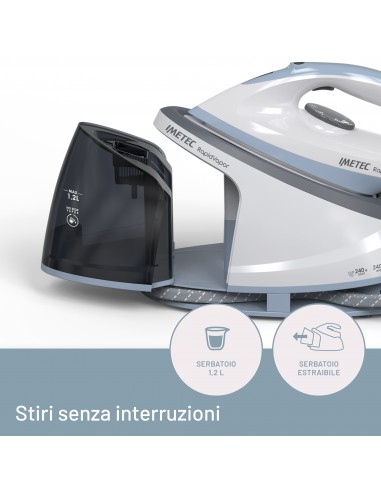 Imetec Zerocalc Pro 9007 Ferro da Stiro con Caldaia 2100 W Piastra in  Ceramica Blu, Bianco