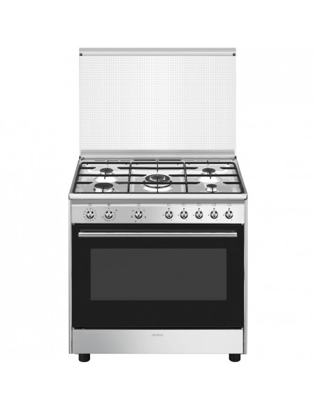 Smeg CX91GM Cucina Gas 5 Fornelli Con Forno Elettrico Da 90 Cm Stainless Steel Tekworld It