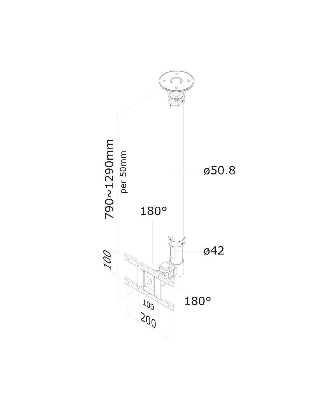 FPMA-C100SILVER: Supporti a Soffitto per Tv Newstar al miglior prezzo